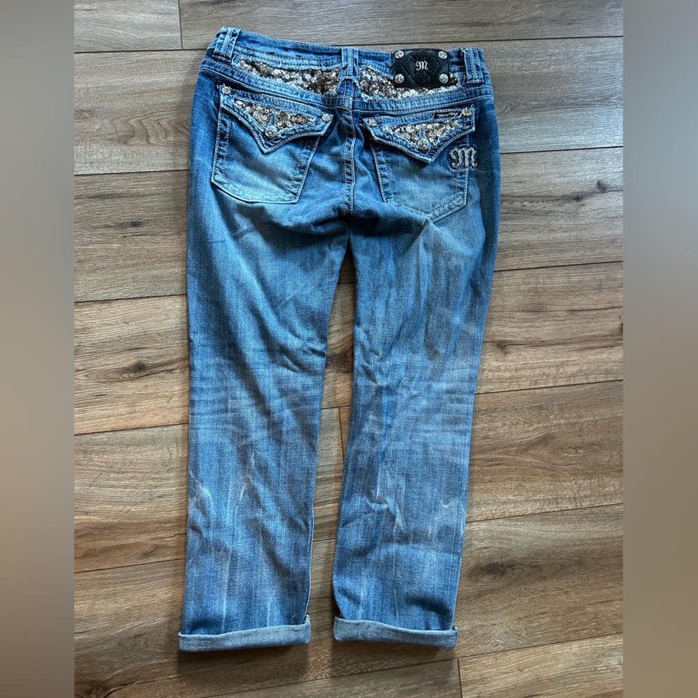 Miss Me Denim Cuffed Capri Jeans - Picture 5 of 7